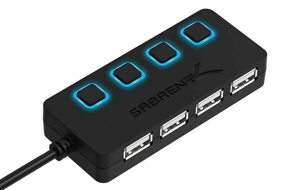 Sabrent 4-Port USB 2.0 Data Hub front