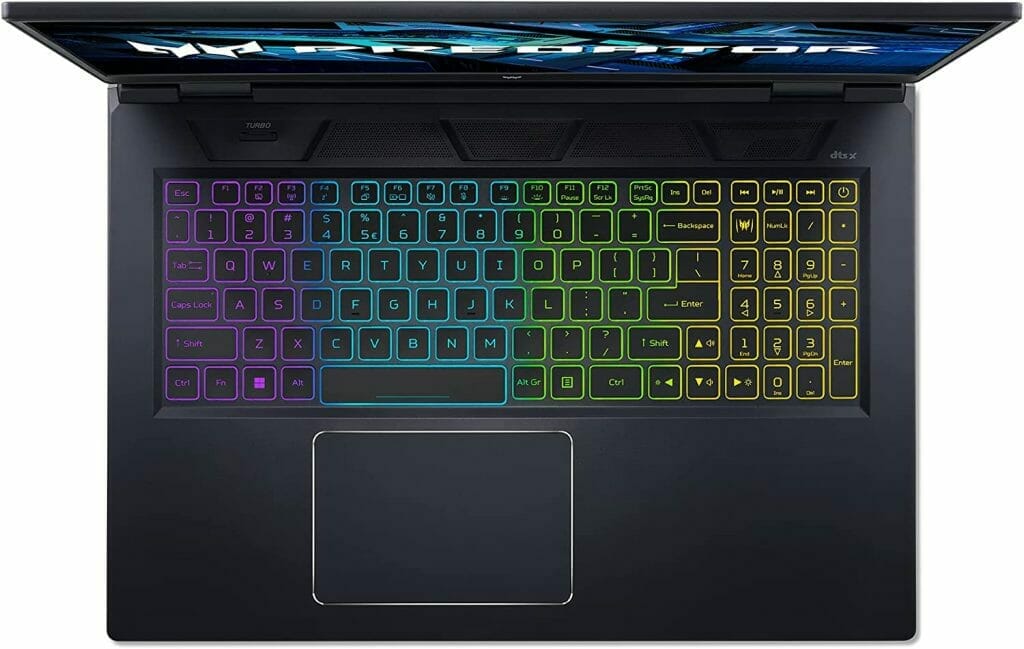 Acer Predator Helios 300 (2022) Review keyboard