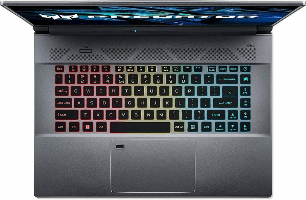 Acer Predator Triton 500 SE Review keyboard