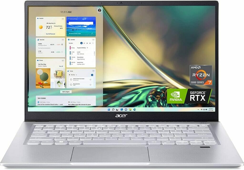 Acer Swift X SFX14-42G-R607 Review screen