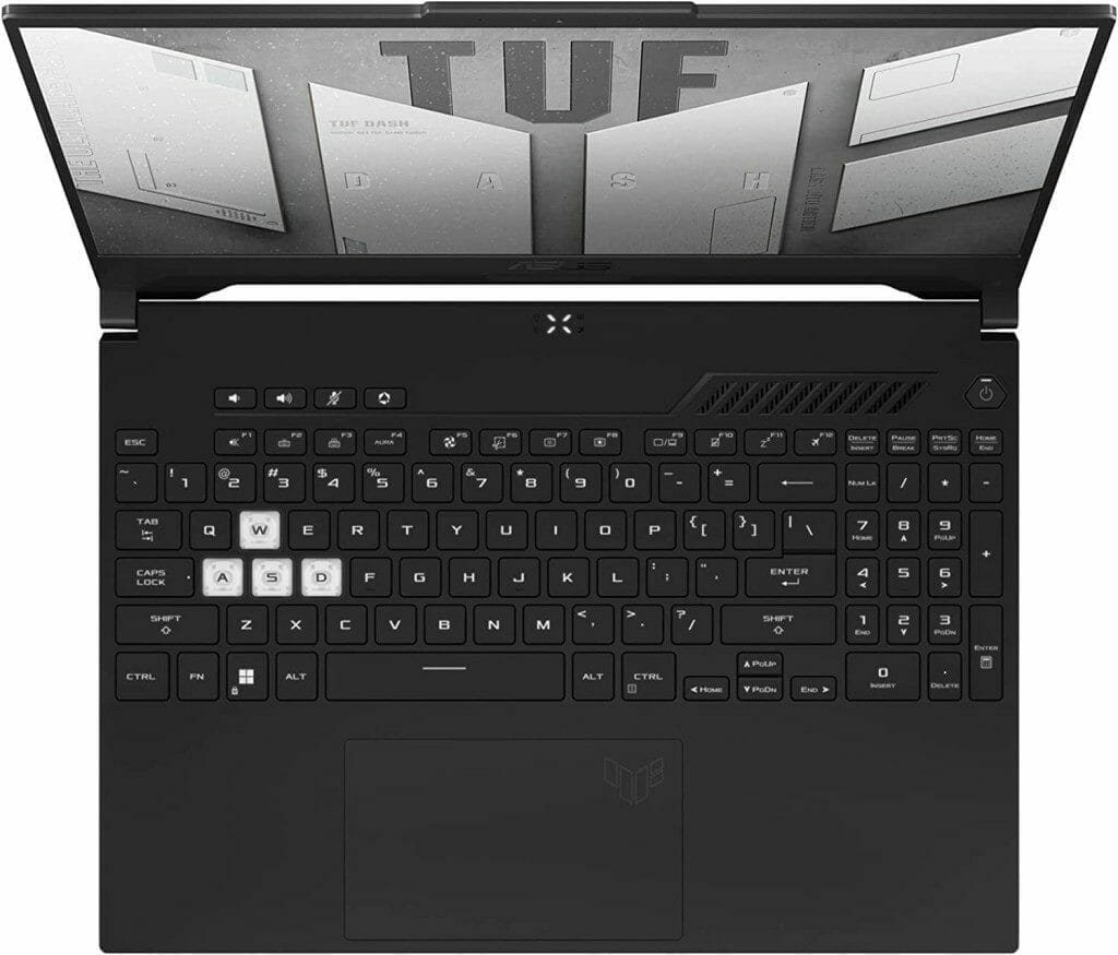 Asus TUF Dash F15 Review keyboard